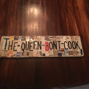 Authentic handmade license plates sign.